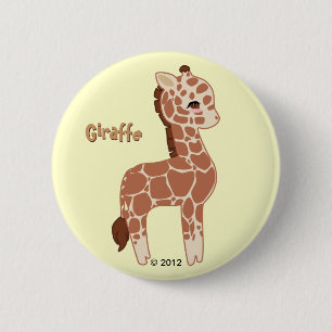 Cute Giraffe 6 Cm Round Badge