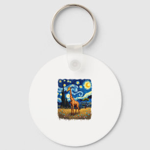 Cute Giraffe Africa - Starry Night T-Shirt Key Ring