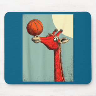 Cute Giraffe Animal Funny Basketball Design Mouse Mat