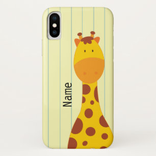 Cute Giraffe Animal Personalised Name iPhone X Case