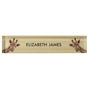 Cute Giraffe Animal Personalised Name Nameplate