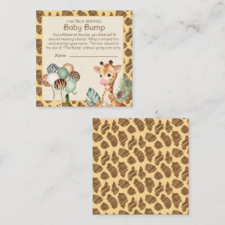 Cute Giraffe Animal Print Baby Bump Game Enclosure Card