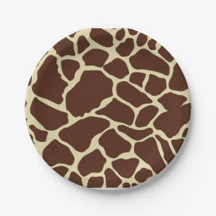 Cute Giraffe Animal Print Fun Party Paper Plate