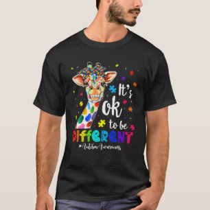 Cute Giraffe Animals Men Women Kids Autism Awarene T-Shirt