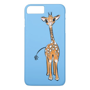 Cute Giraffe - baby blue iPhone 8 Plus/7 Plus Case