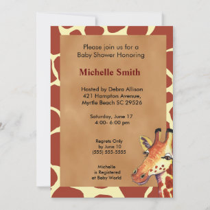 Cute Giraffe Baby Shower Invitation