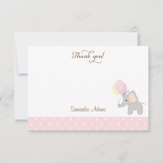 Cute Giraffe Baby Shower Thank You Card (Front)