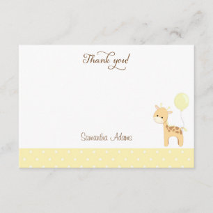Cute Giraffe Baby Shower Thank You Card