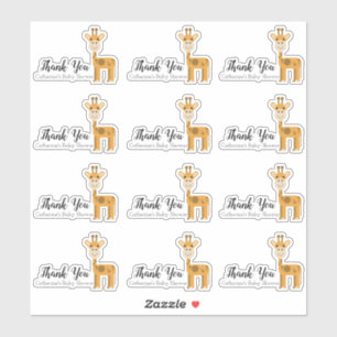 Cute Giraffe Baby Shower Thank You Set