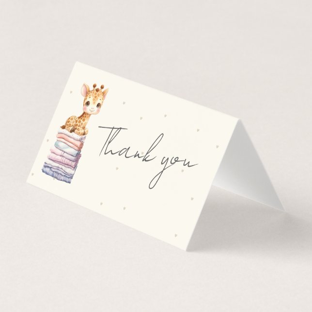 Cute Giraffe Baby Thank you (Front)