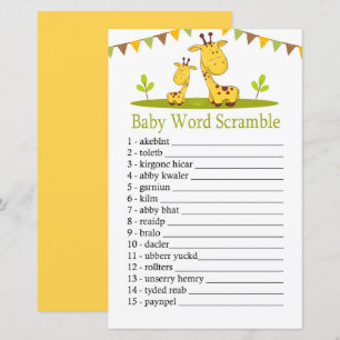 Cute giraffe Baby word scramble game