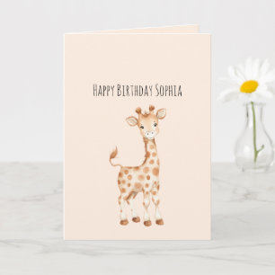Cute Giraffe Birthday Card
