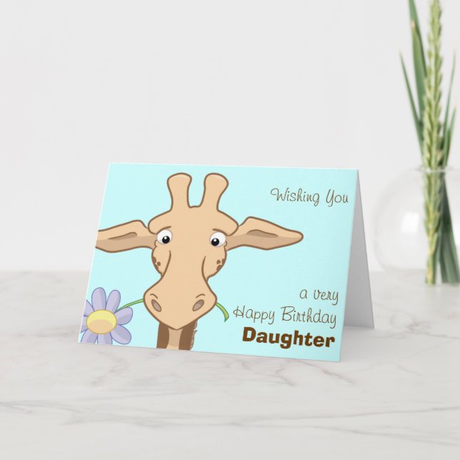 Cute Giraffe Birthday Card (Front)