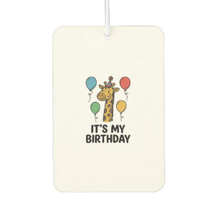 Cute Giraffe Birthday Shirt Vintage Party Design_1 Car Air Freshener