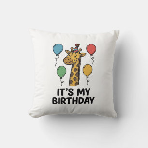 Cute Giraffe Birthday Shirt Vintage Party Design_1 Cushion