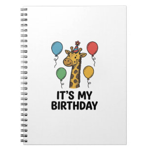 Cute Giraffe Birthday Shirt Vintage Party Design_1 Notebook