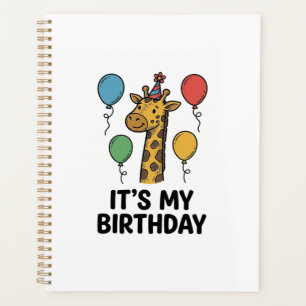 Cute Giraffe Birthday Shirt Vintage Party Design_1 Planner