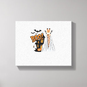 Cute Giraffe Boo Fun Halloween Costume Zoo Lover Canvas Print