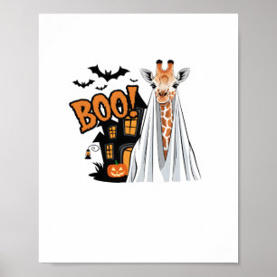 Cute Giraffe Boo Fun Halloween Costume Zoo Lover   Poster