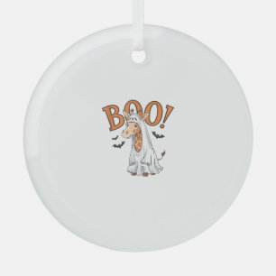 Cute Giraffe Boo Halloween Costume Zoo Lover _10 Glass Tree Decoration