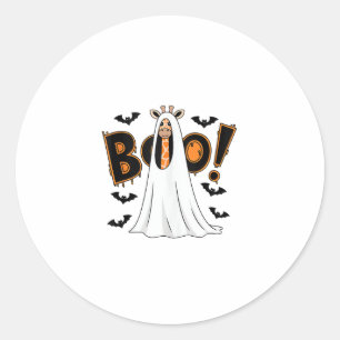 Cute Giraffe Boo Halloween Costume Zoo Lover _3 Classic Round Sticker