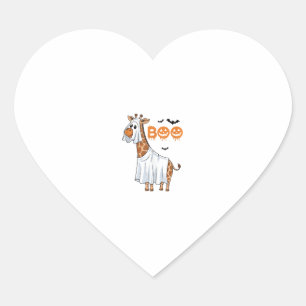 Cute Giraffe Boo Halloween Costume Zoo Lover _7 Heart Sticker