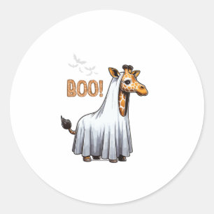 Cute Giraffe Boo Halloween Costume Zoo Lover Classic Round Sticker