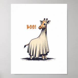 Cute Giraffe Boo Halloween Costume Zoo Lover Giraf Poster