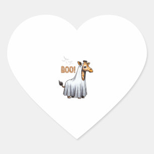 Cute Giraffe Boo Halloween Costume Zoo Lover   Heart Sticker