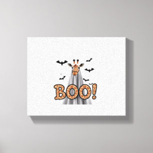 Cute Giraffe Boo Halloween Fun Costume Zoo Lover Canvas Print