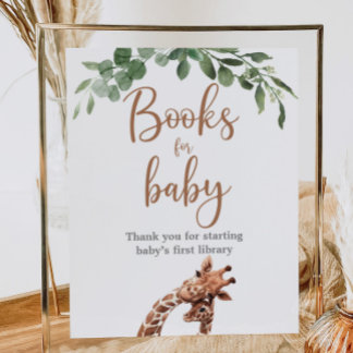 Cute giraffe books for baby sign