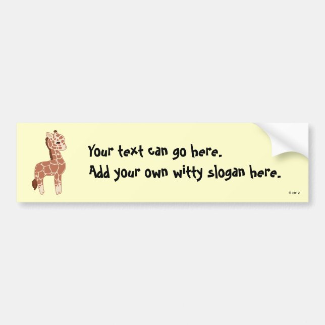 Cute Giraffe Bumper Sticker (Front)