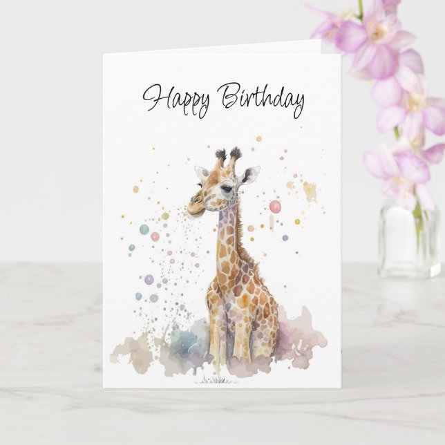 Cute Giraffe Card (Orchid)