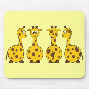 Cute Giraffe Cartoon Mouse Mat