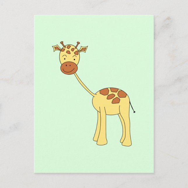 Cute Giraffe. Cartoon. Postcard (Front)