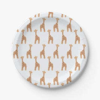cute giraffe cartoon printed paper plate