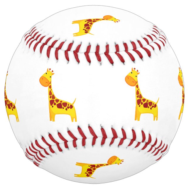 Cute giraffe cartoon softball (Front)