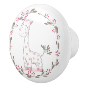 Cute Giraffe Ceramic Knob