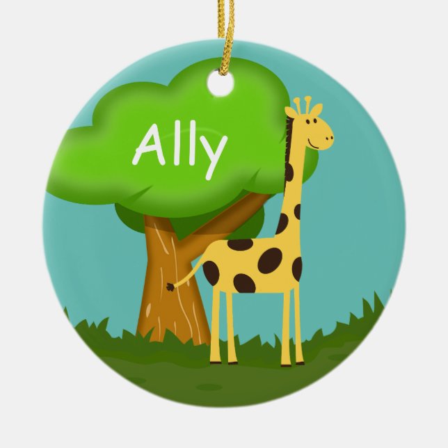 Cute Giraffe Ceramic Tree Decoration (Front)