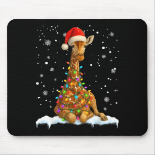 Cute Giraffe Christmas Light Funny Giraffe Lover X Mouse Mat