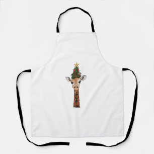 Cute Giraffe Christmas Tree Giraffe Lovers _1 Apron