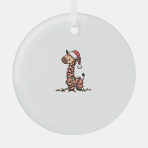 Cute Giraffe Christmas Tree Giraffe Lovers   Glass Tree Decoration