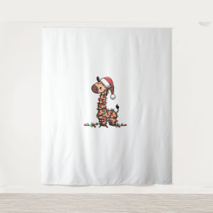 Cute Giraffe Christmas Tree Giraffe Lovers   Tapestry