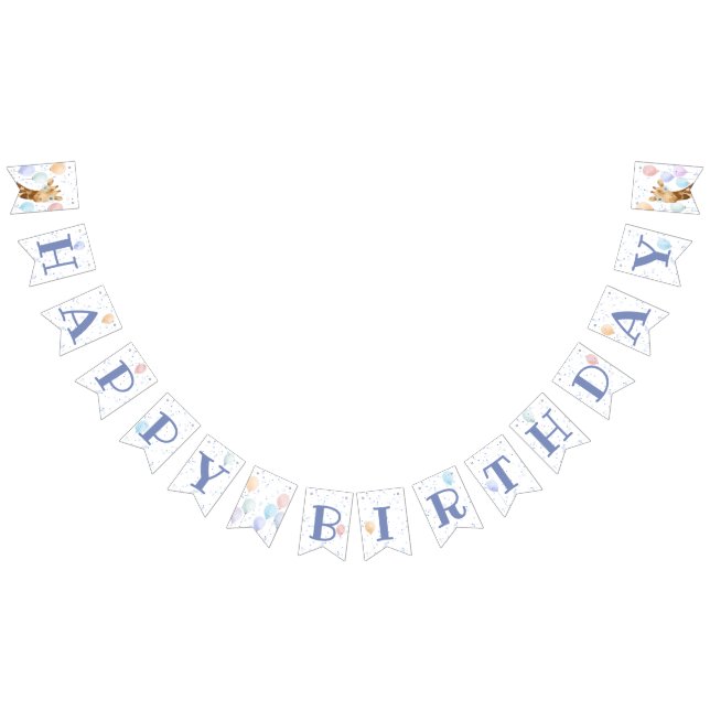 Cute Giraffe Colourful Balloon Boy Birthday  Bunti Bunting (All)