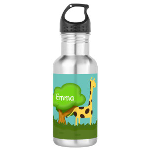Cute Giraffe Colourful Cartoon Personalised 532 Ml Water Bottle