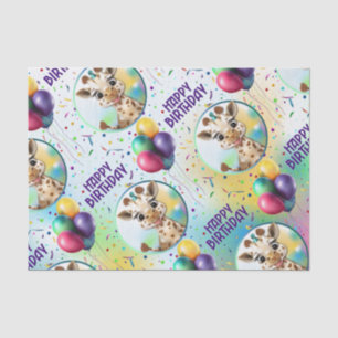 Cute Giraffe Colourful Confetti Kids Birthday Part Tissue Paper