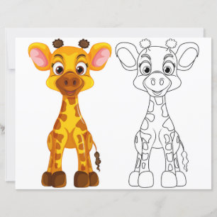 Cute Giraffe colouring page