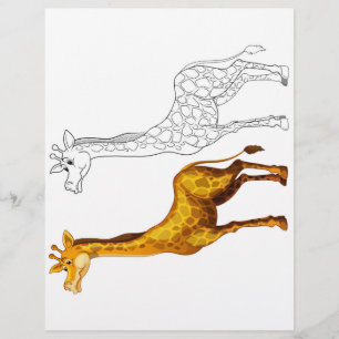 Cute giraffe colouring page