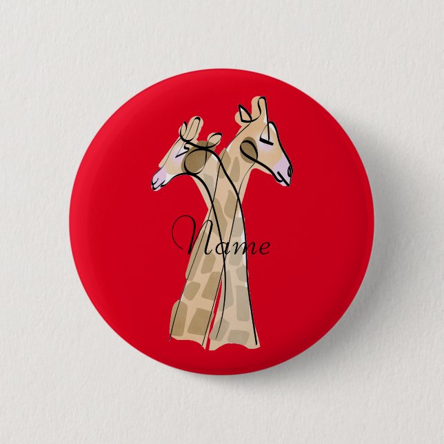 Cute Giraffe Couple  Thunder_Cove 6 Cm Round Badge (Front)