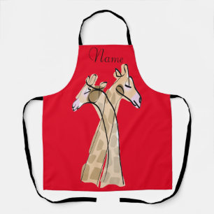 Cute Giraffe Couple Thunder_Cove Apron